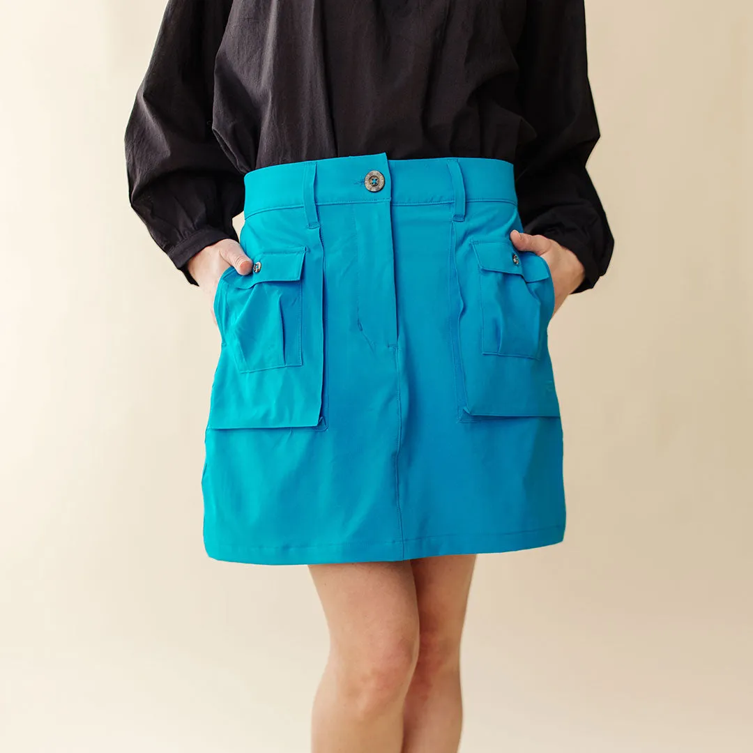 Mini Cargo Skirt, Cobalt