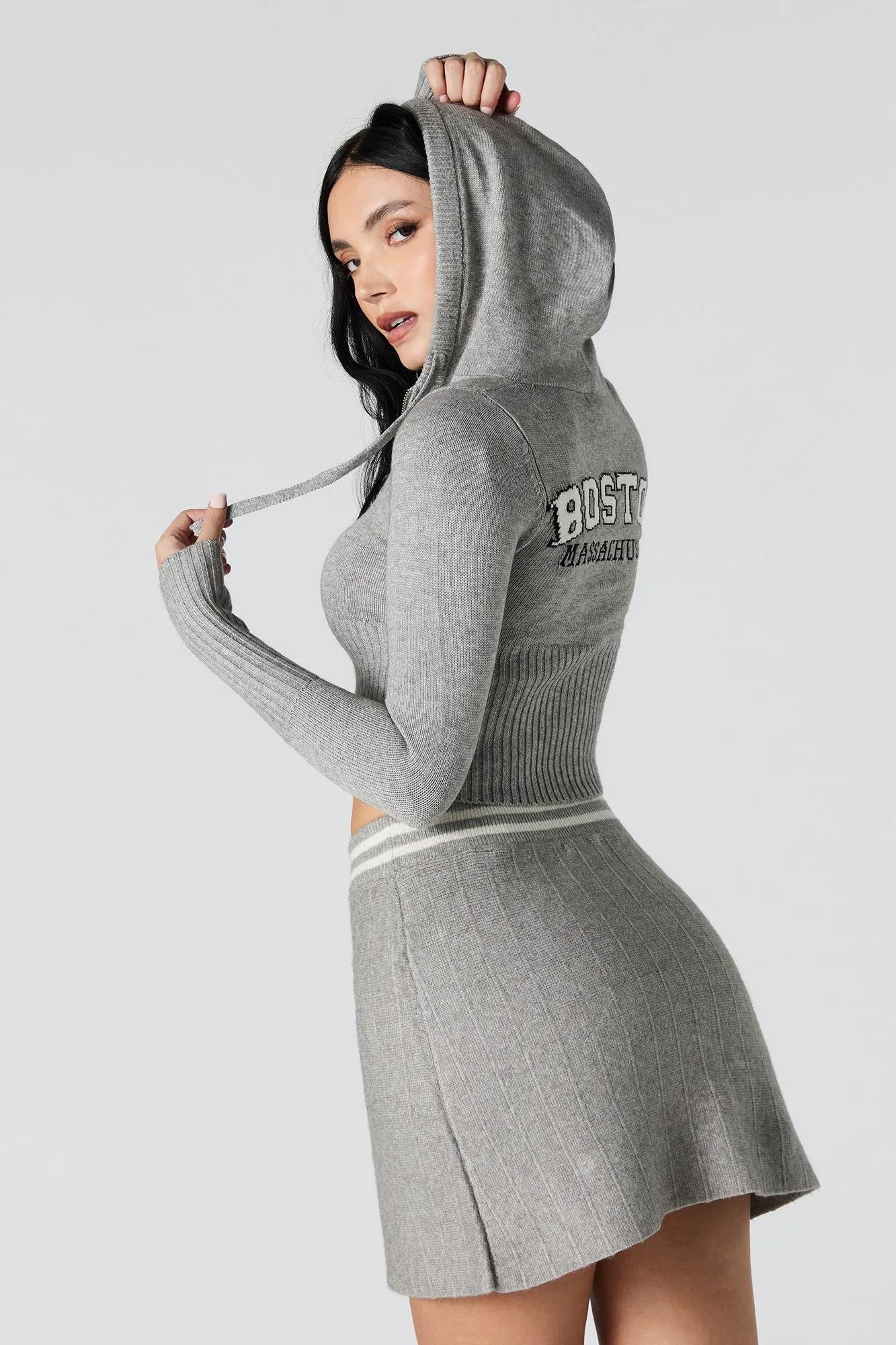 Minijupe en tricot avec taille rayée