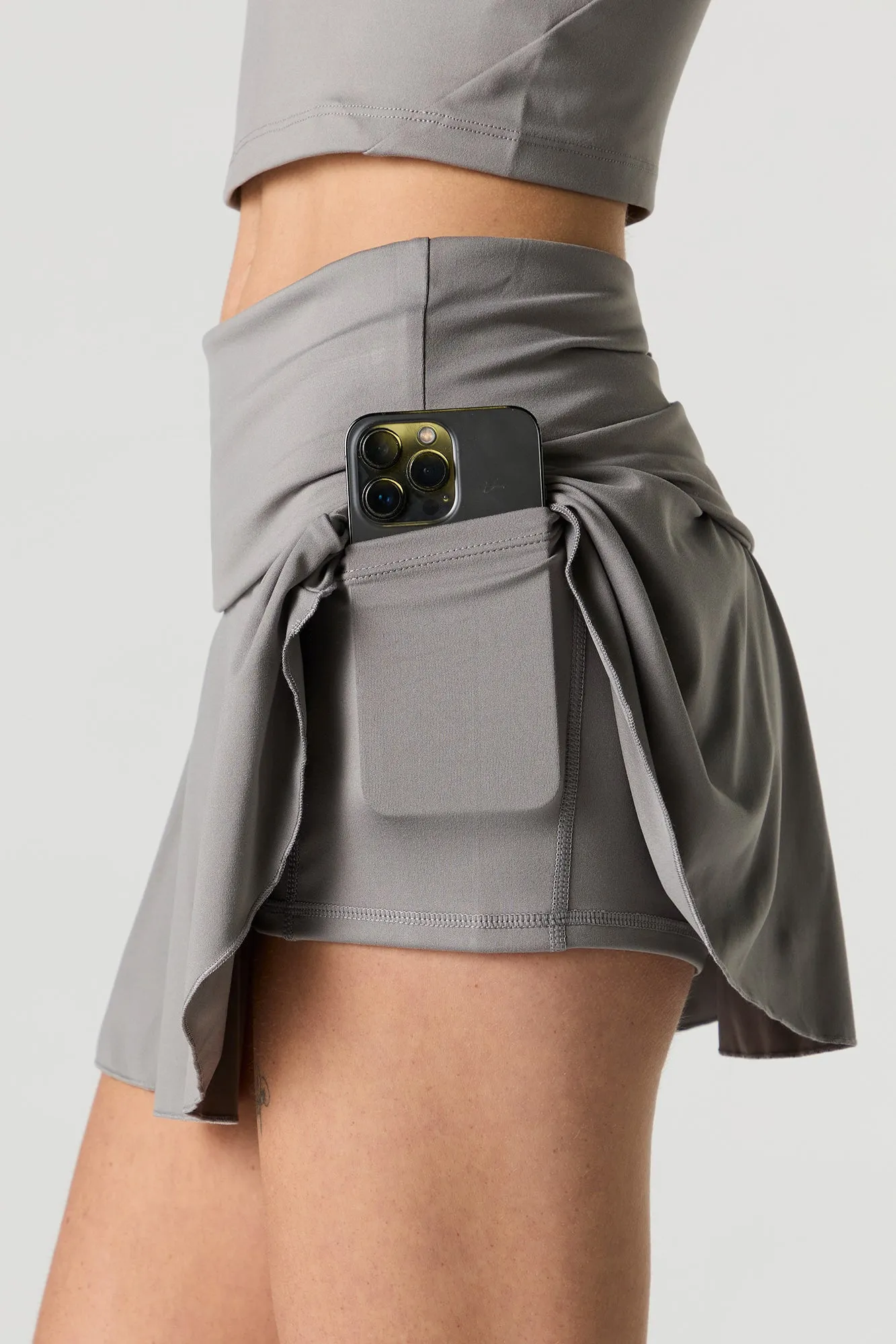 Minijupe-short Active avec  taille pliée et poches