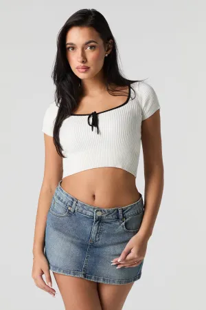 Minijupe-short en denim