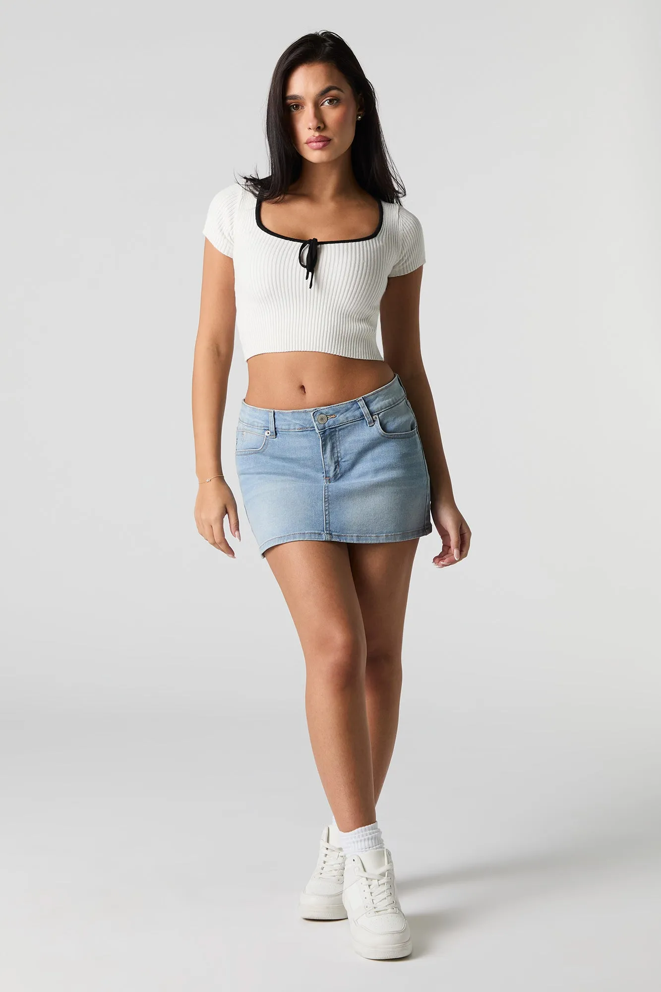 Minijupe-short en denim