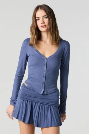Minijupe-short en jersey à taille repliée