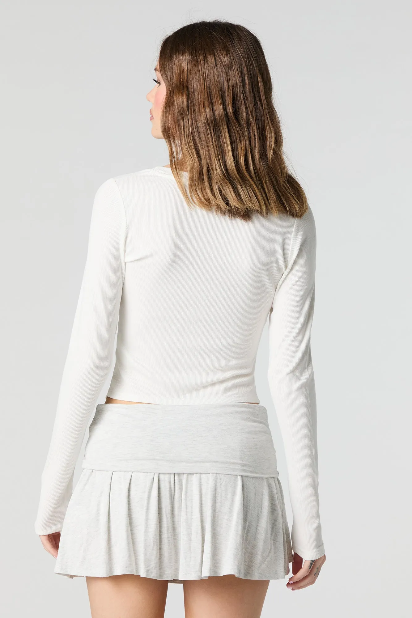 Minijupe-short en jersey à taille repliée