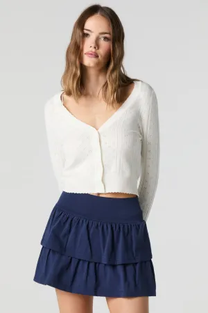 Minijupe-short en jersey à volants étagés