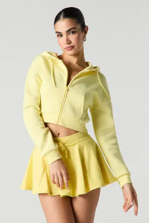 Minijupe-short en molleton à taille coulissante
