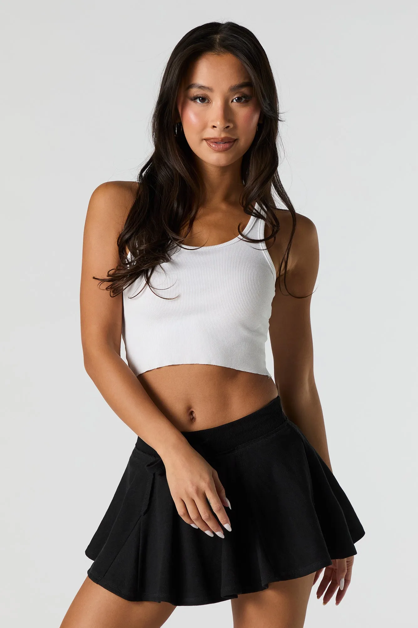 Minijupe-short en molleton à taille coulissante