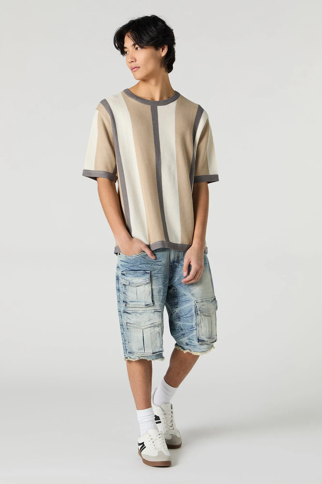Multi Pocket Slim Cargo Jort