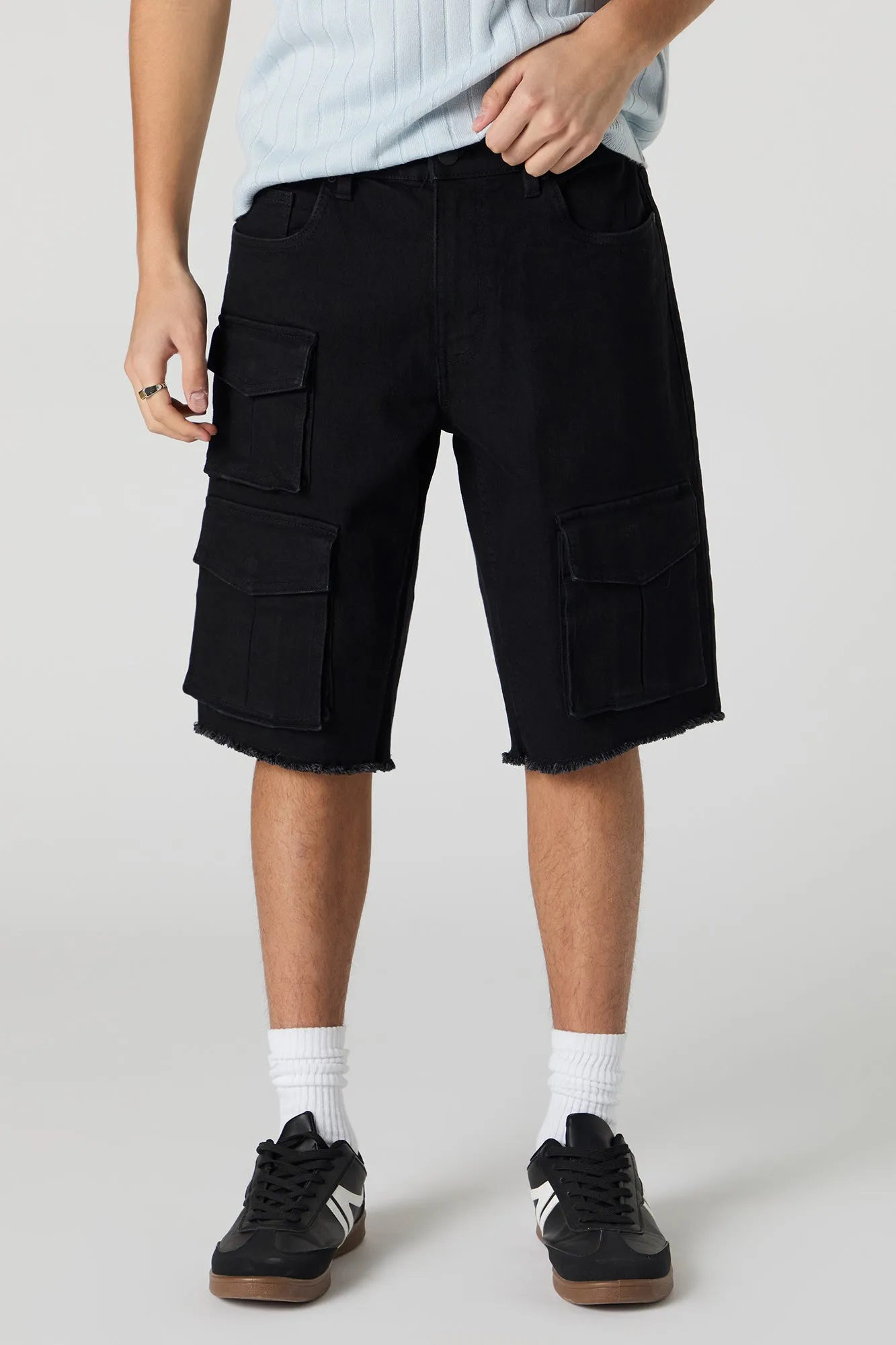 Multi Pocket Slim Cargo Jort