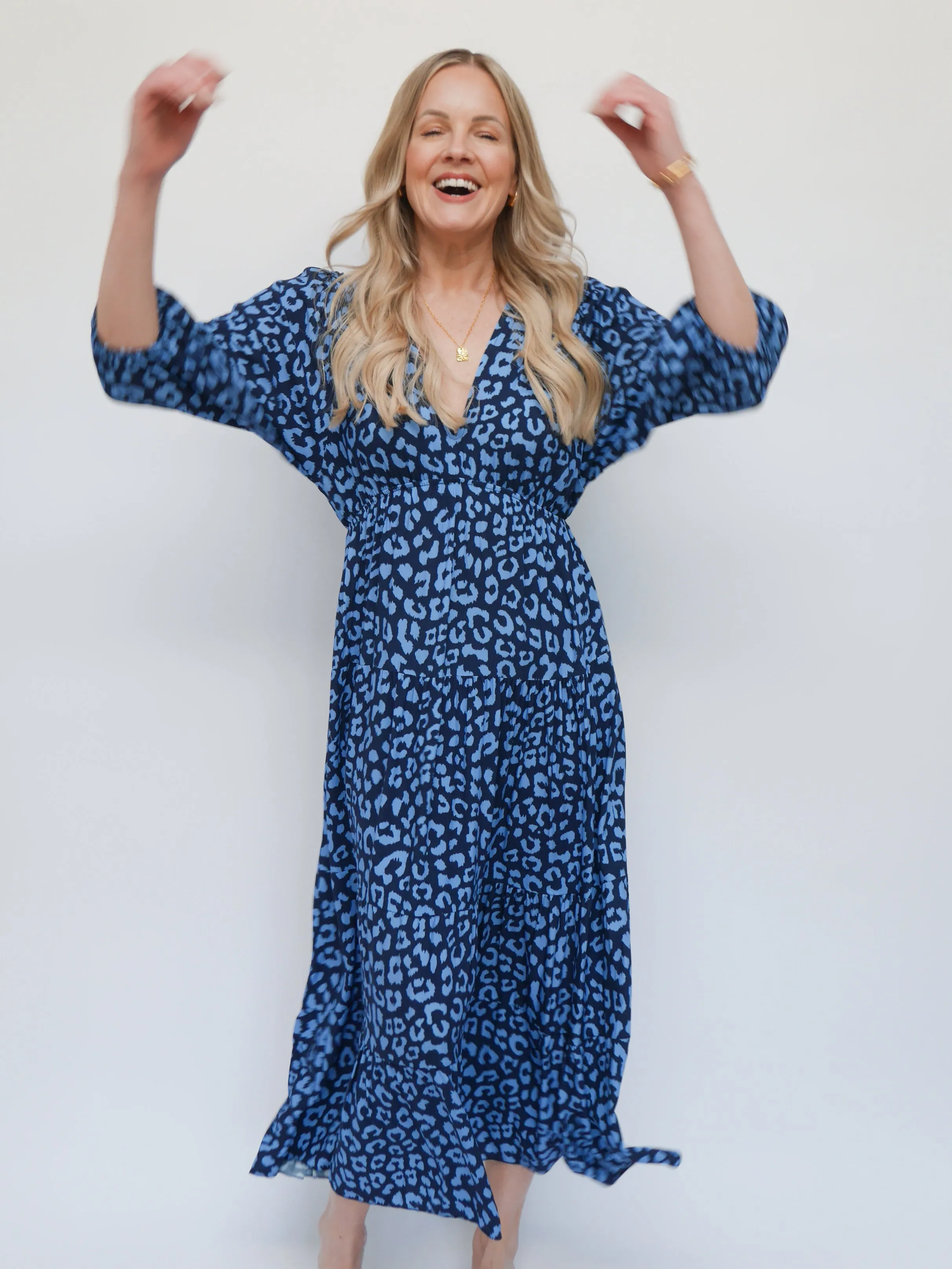 Naomi Dress Navy & French Blue