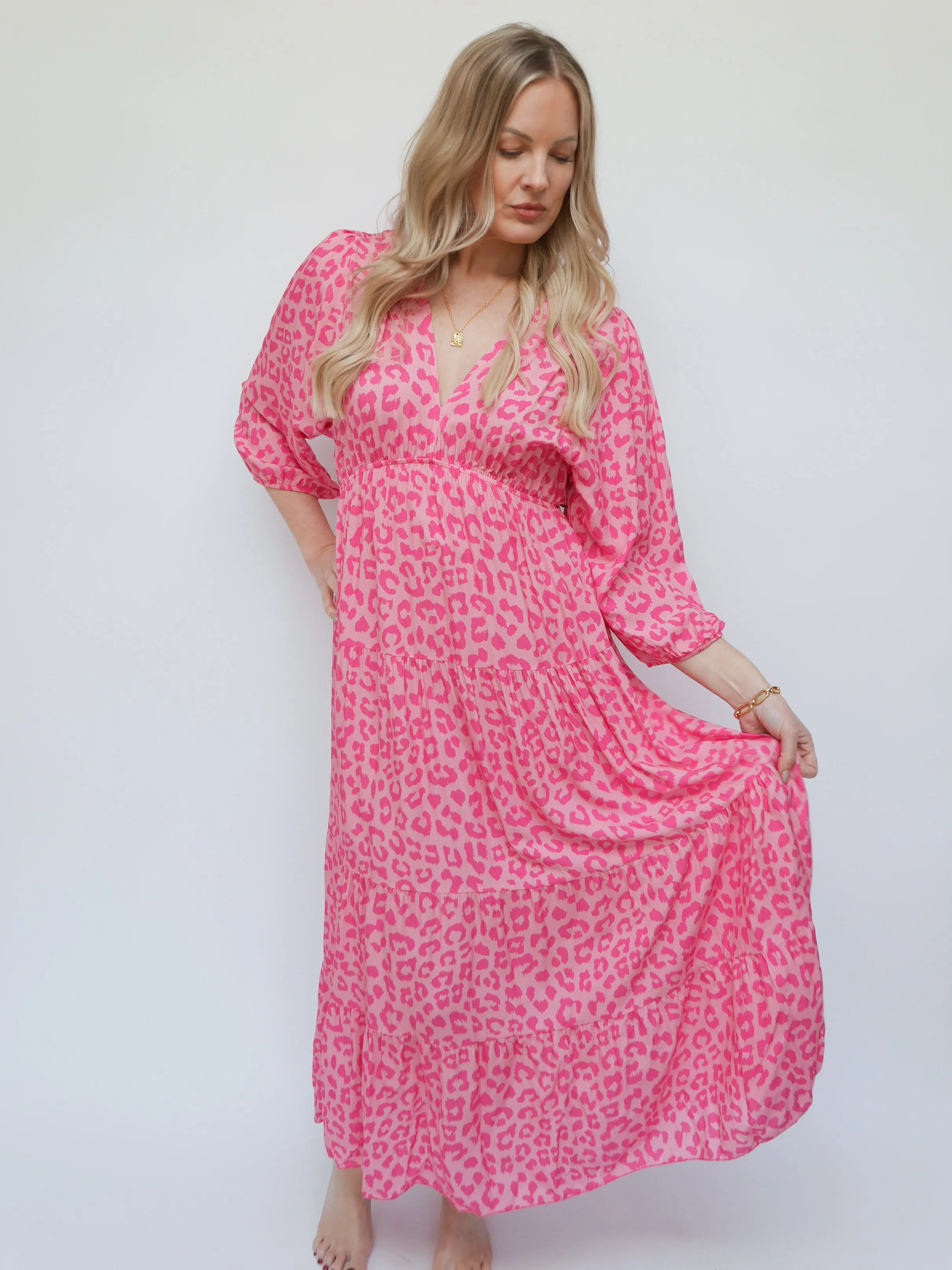 Naomi Dress Pink & Fuchsia