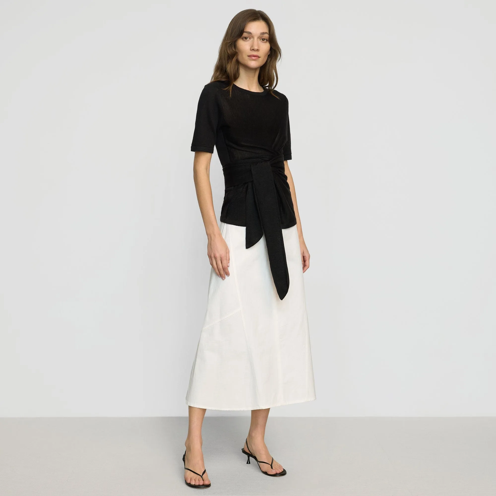 Nava Cotton Twill Flared Skirt