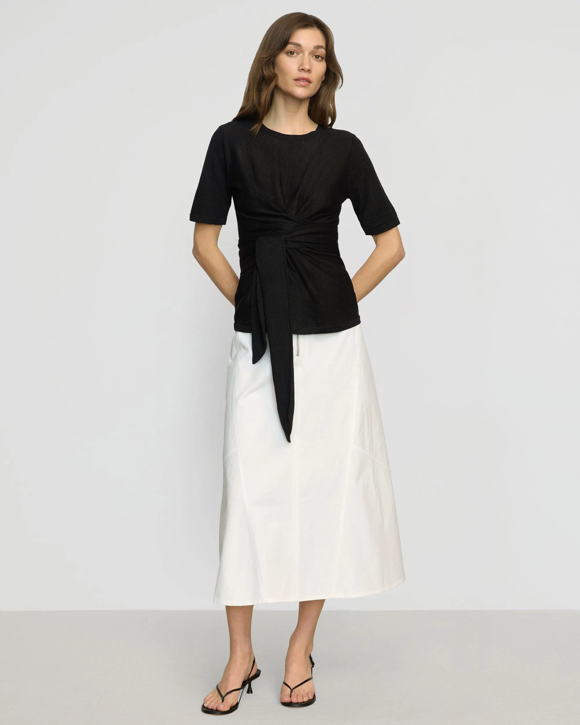 Nava Cotton Twill Flared Skirt
