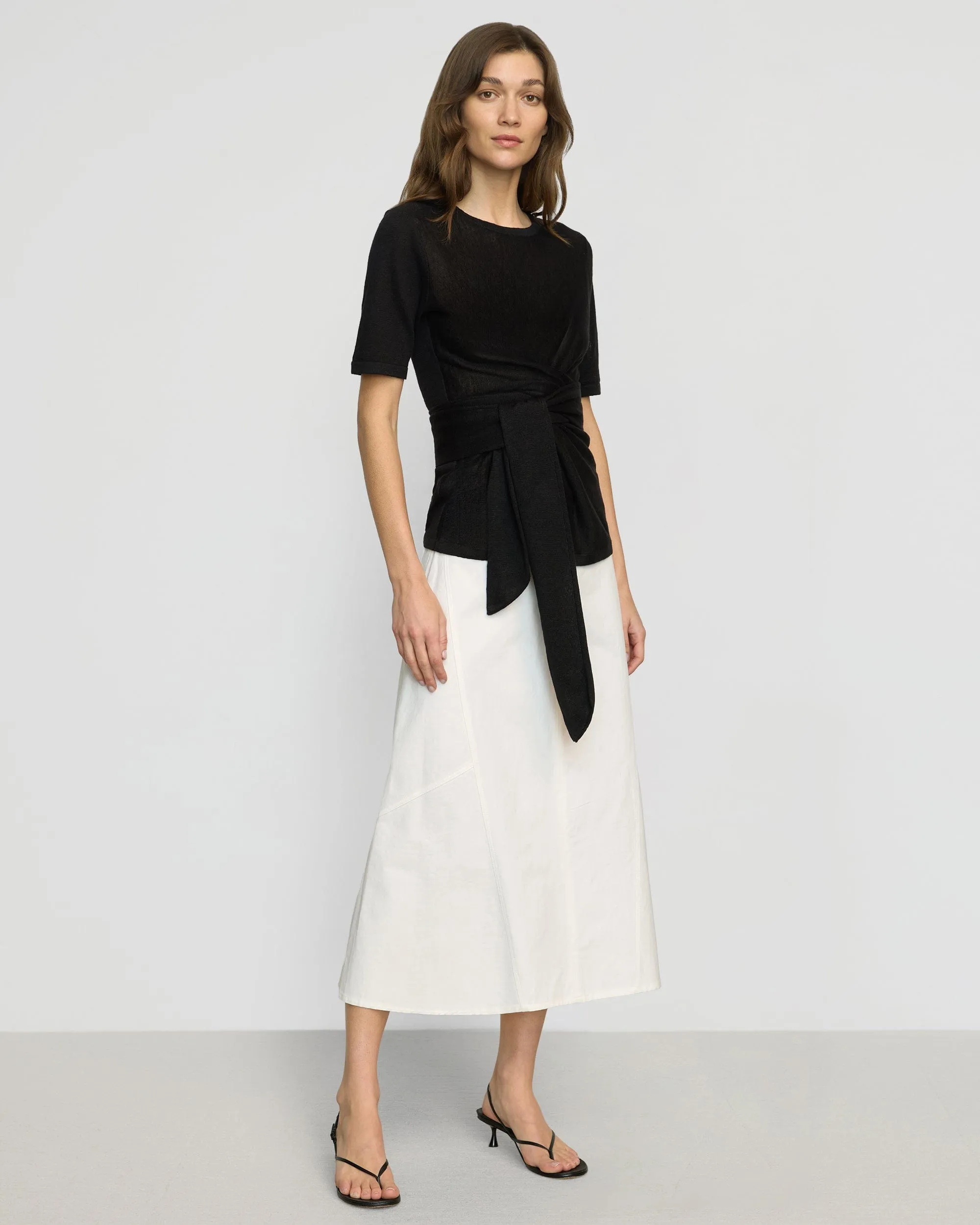 Nava Cotton Twill Flared Skirt