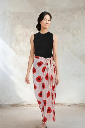 PAREO SKIRT PINK POPPIES