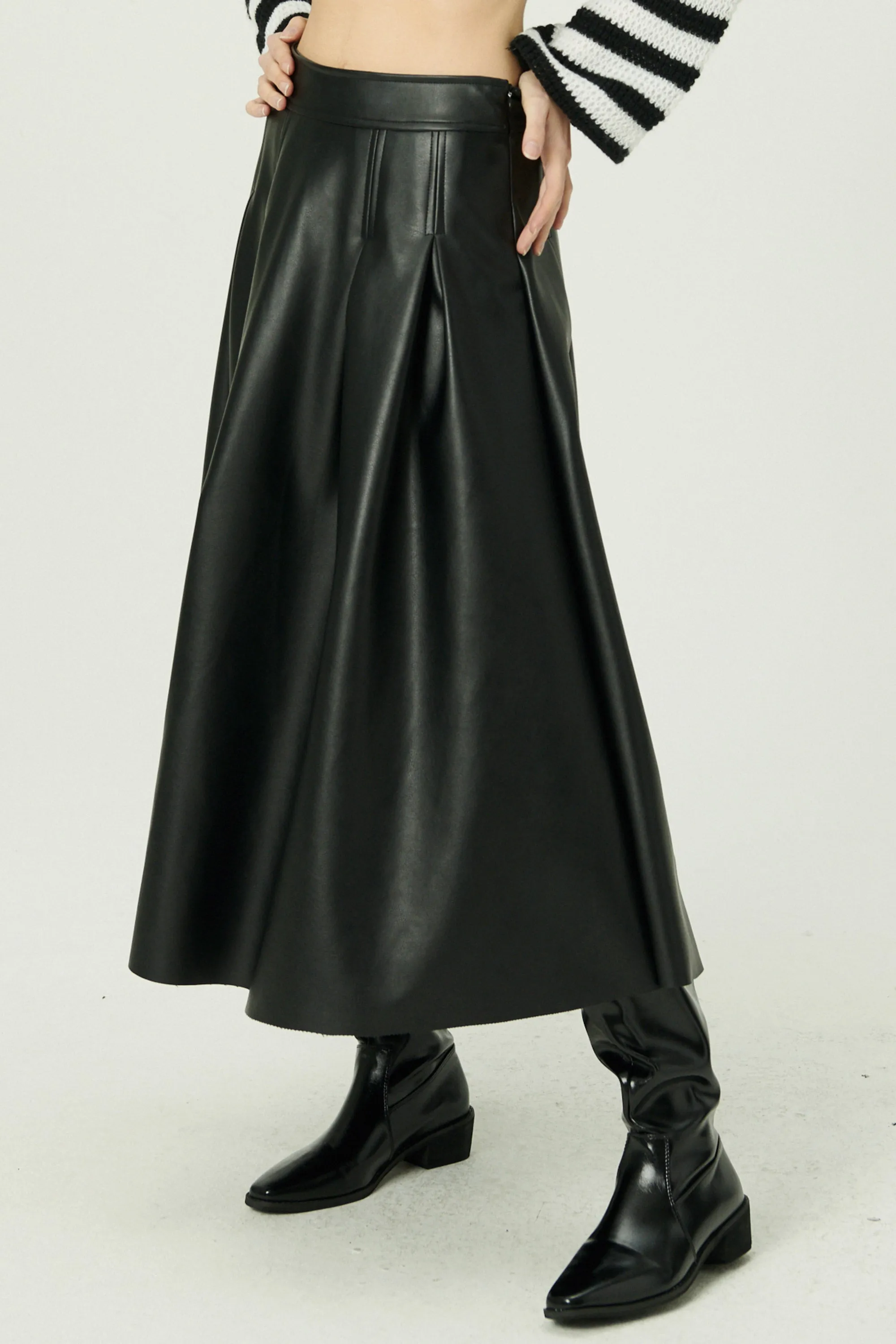 Patricia Pleather Full Skirt