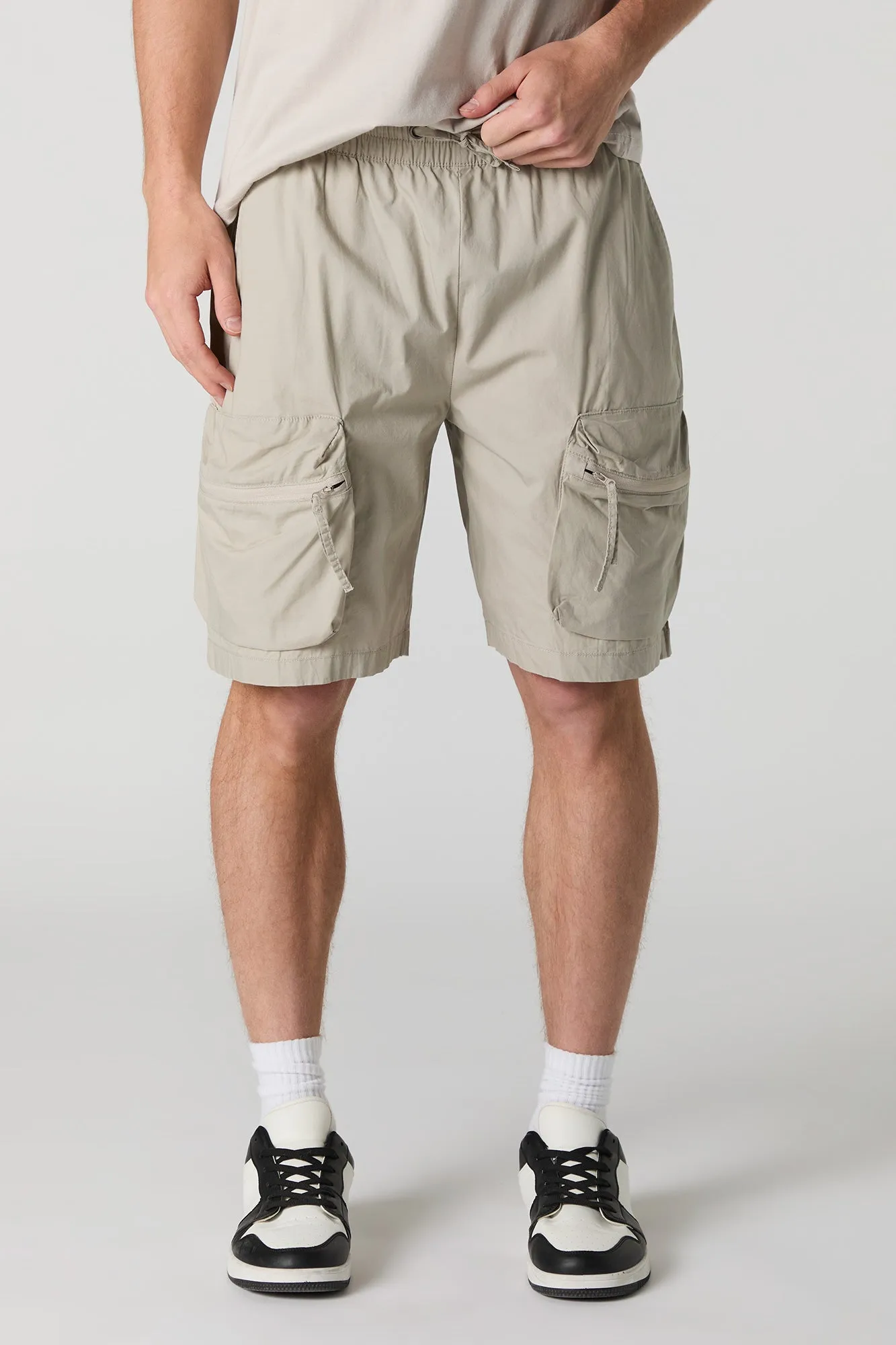 Poplin Zipper Cargo Short