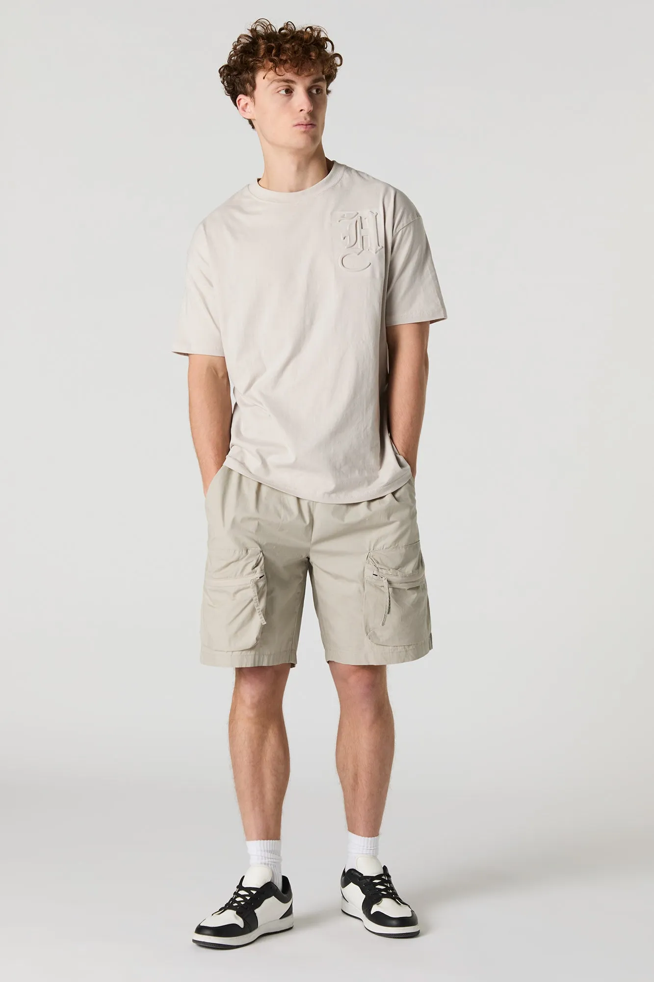 Poplin Zipper Cargo Short