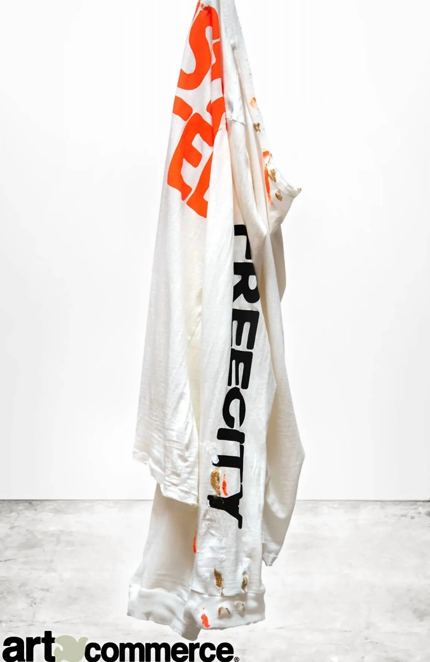"artists Wanted" Paint Super Vintage Long Sleeve Tee In White