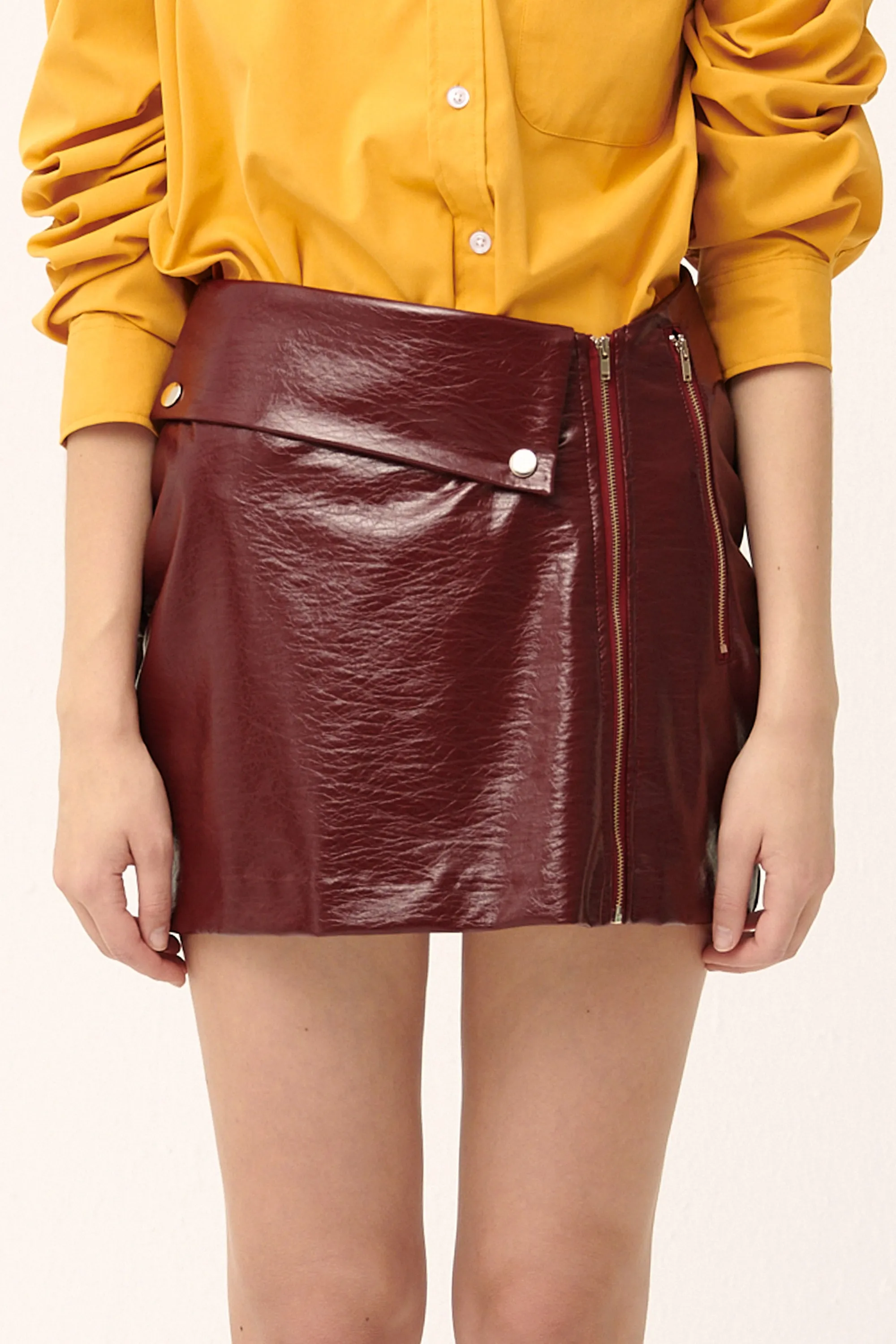 Rae Asymmetric Pleather Skirt