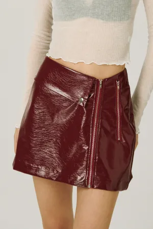 Rae Asymmetric Pleather Skirt