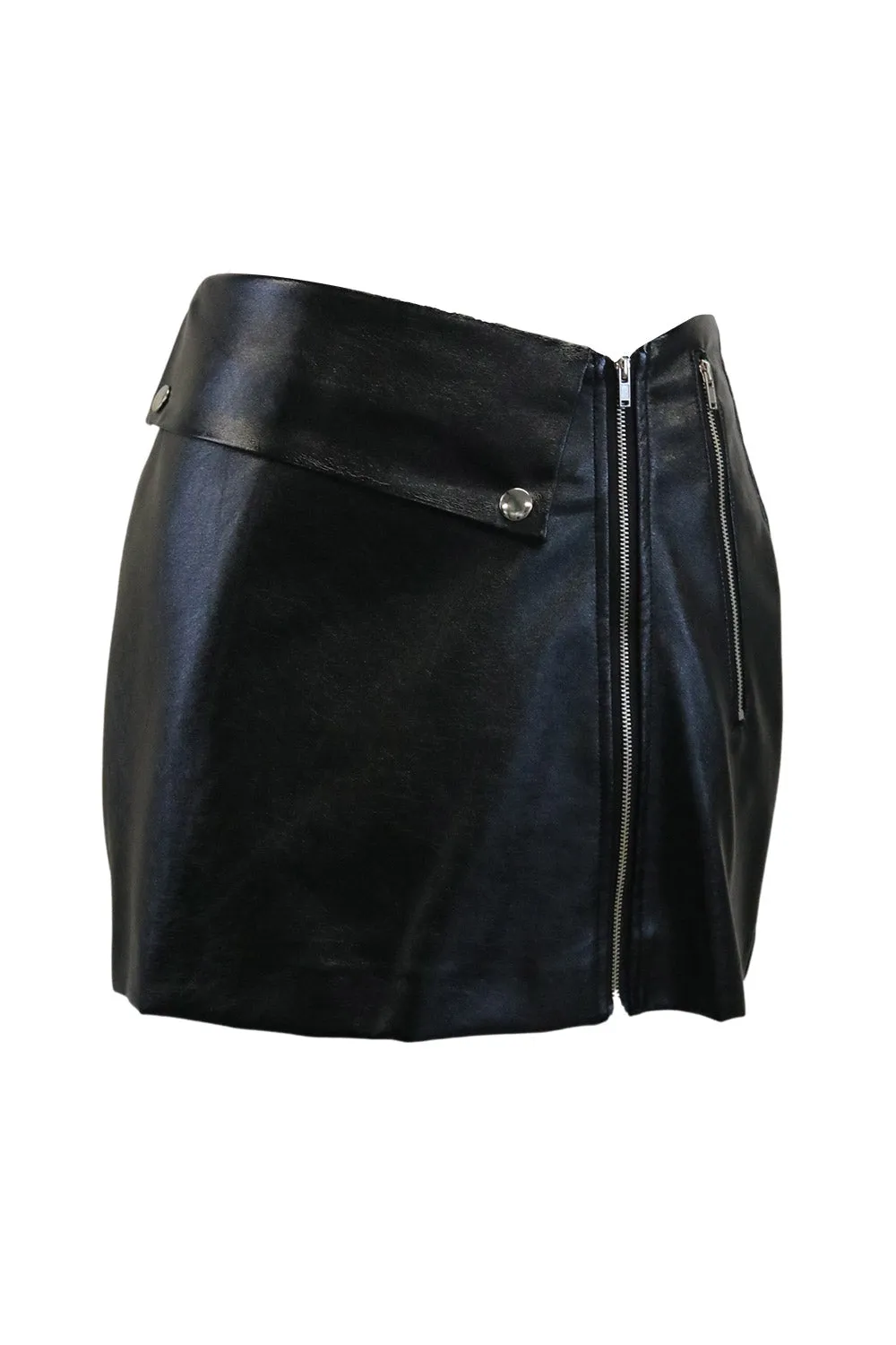 Rae Asymmetric Pleather Skirt