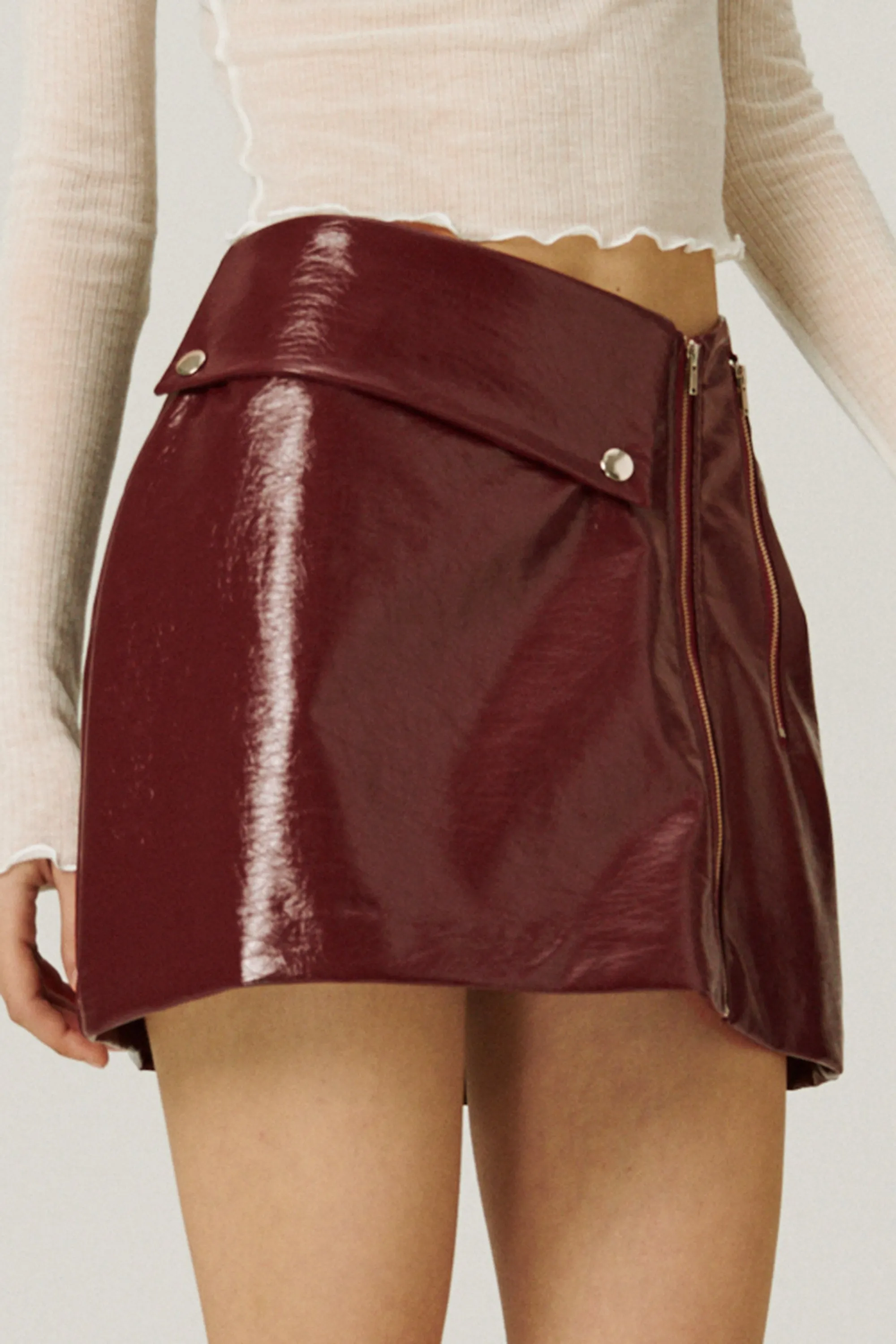 Rae Asymmetric Pleather Skirt