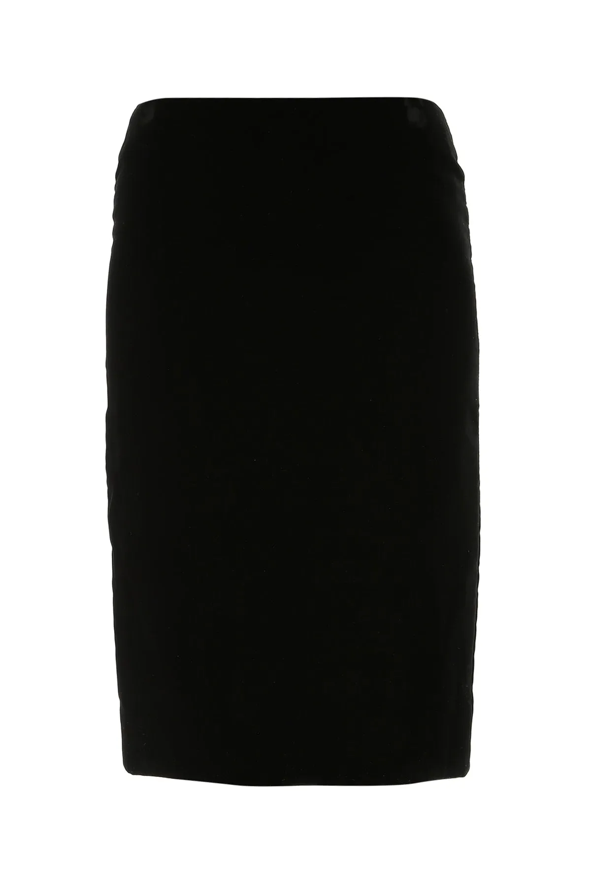 Saint Laurent Zip Detailed High Waist Midi Skirt