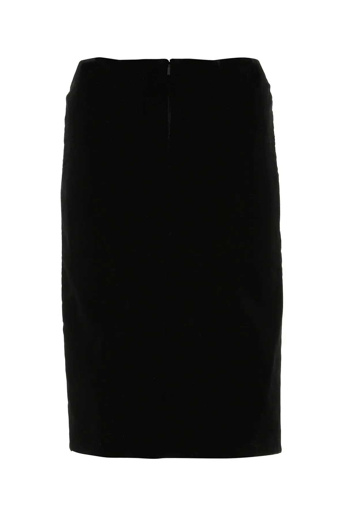 Saint Laurent Zip Detailed High Waist Midi Skirt