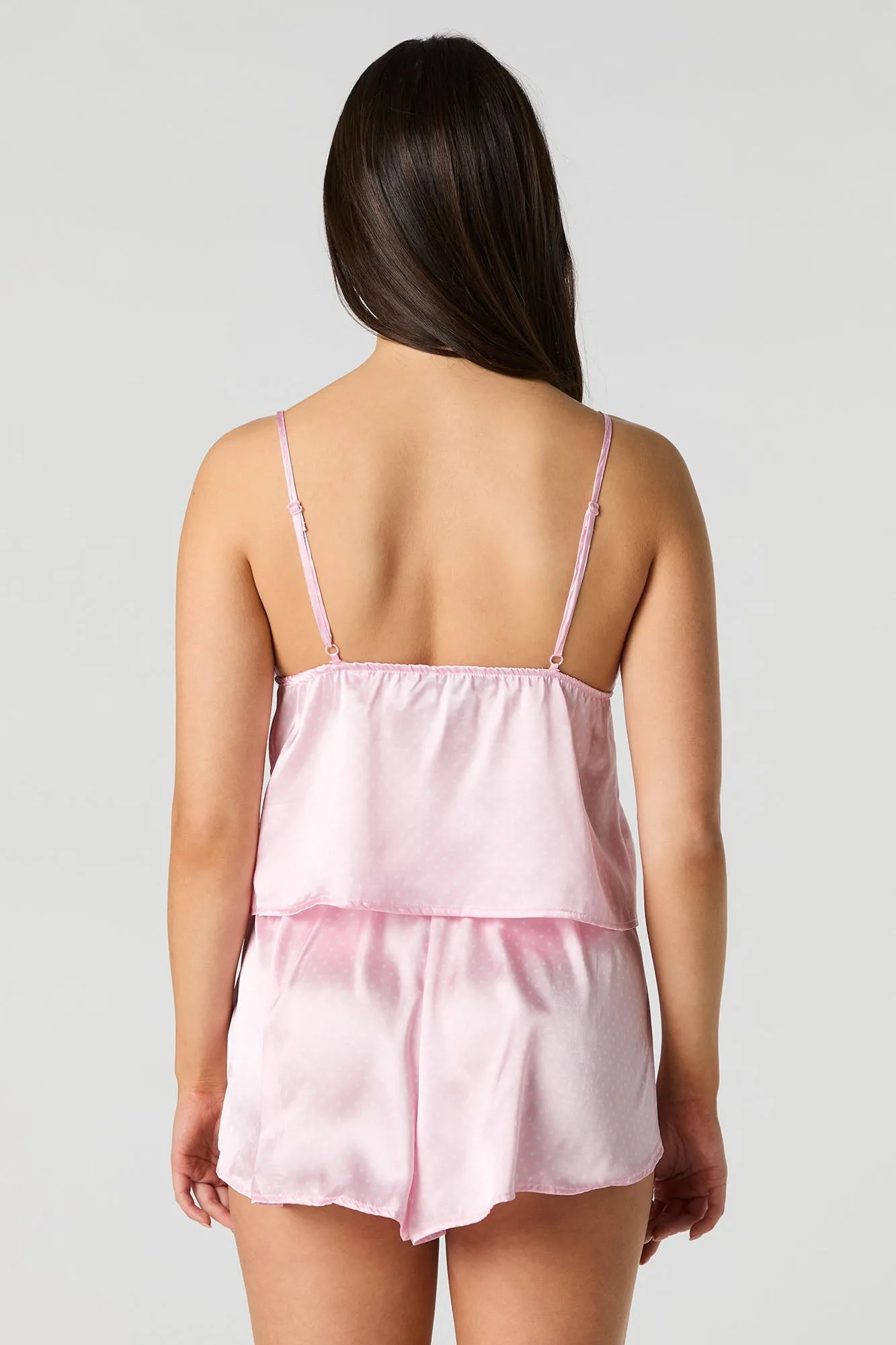 Satin Flyaway Cami & Short 2 Piece Pajama Set