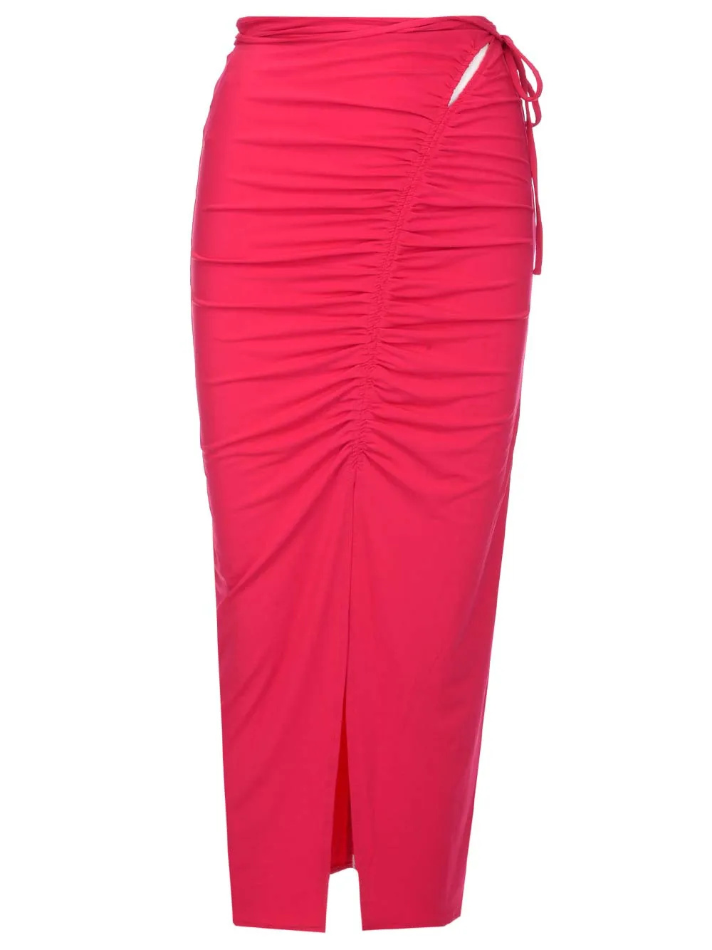 Self-Portrait Gathered Detailed High Waist Midi Skirt