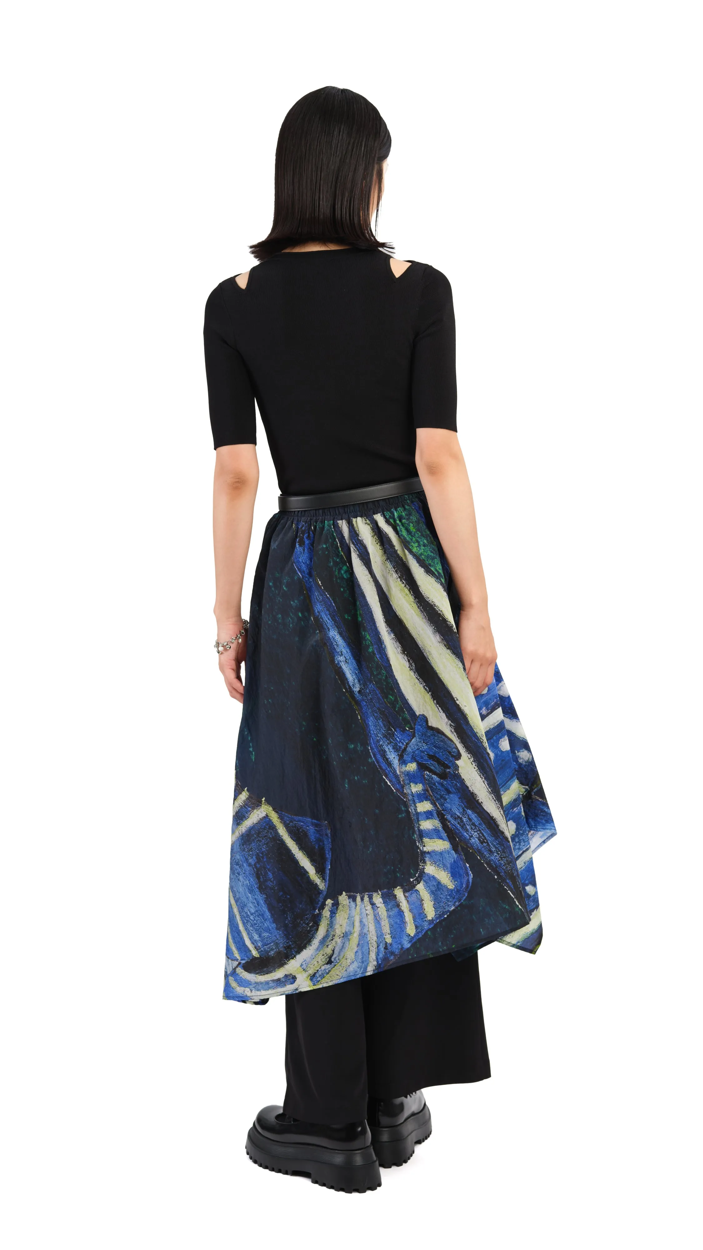 Selk'Nam Graphic Print Asymmetric Skirt