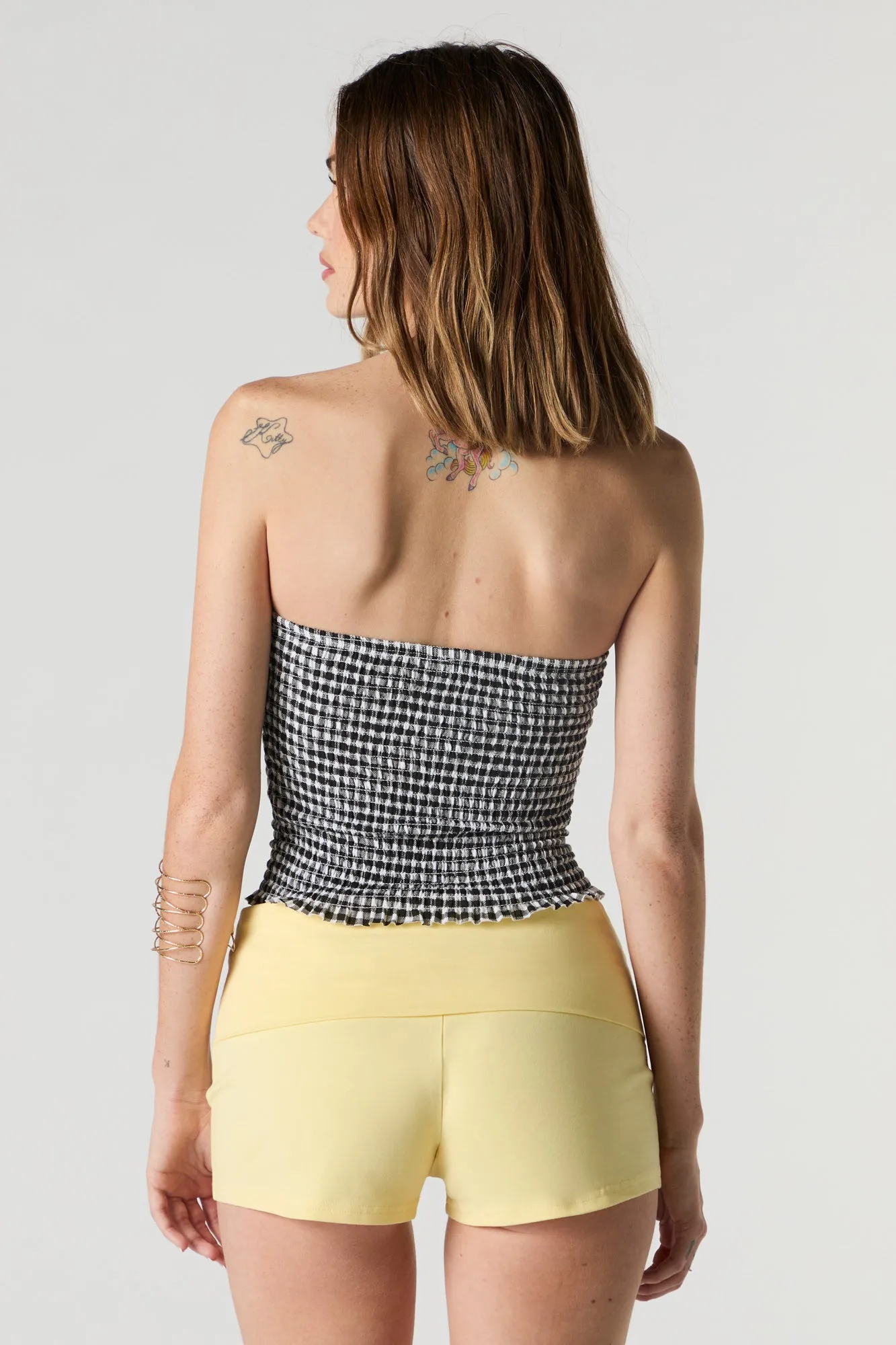 Short avec bande de taille repliée