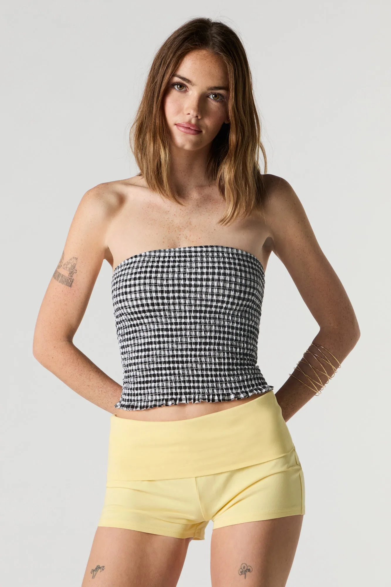 Short avec bande de taille repliée