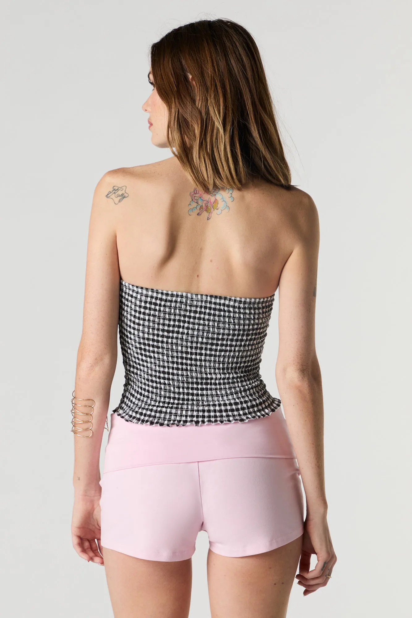 Short avec bande de taille repliée