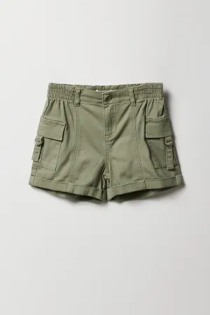Short cargo avec anneau en D pour fille
