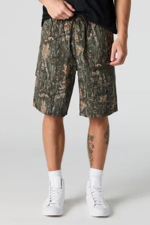 Short cargo avec poches à fermeture à glissière et taille coulissante