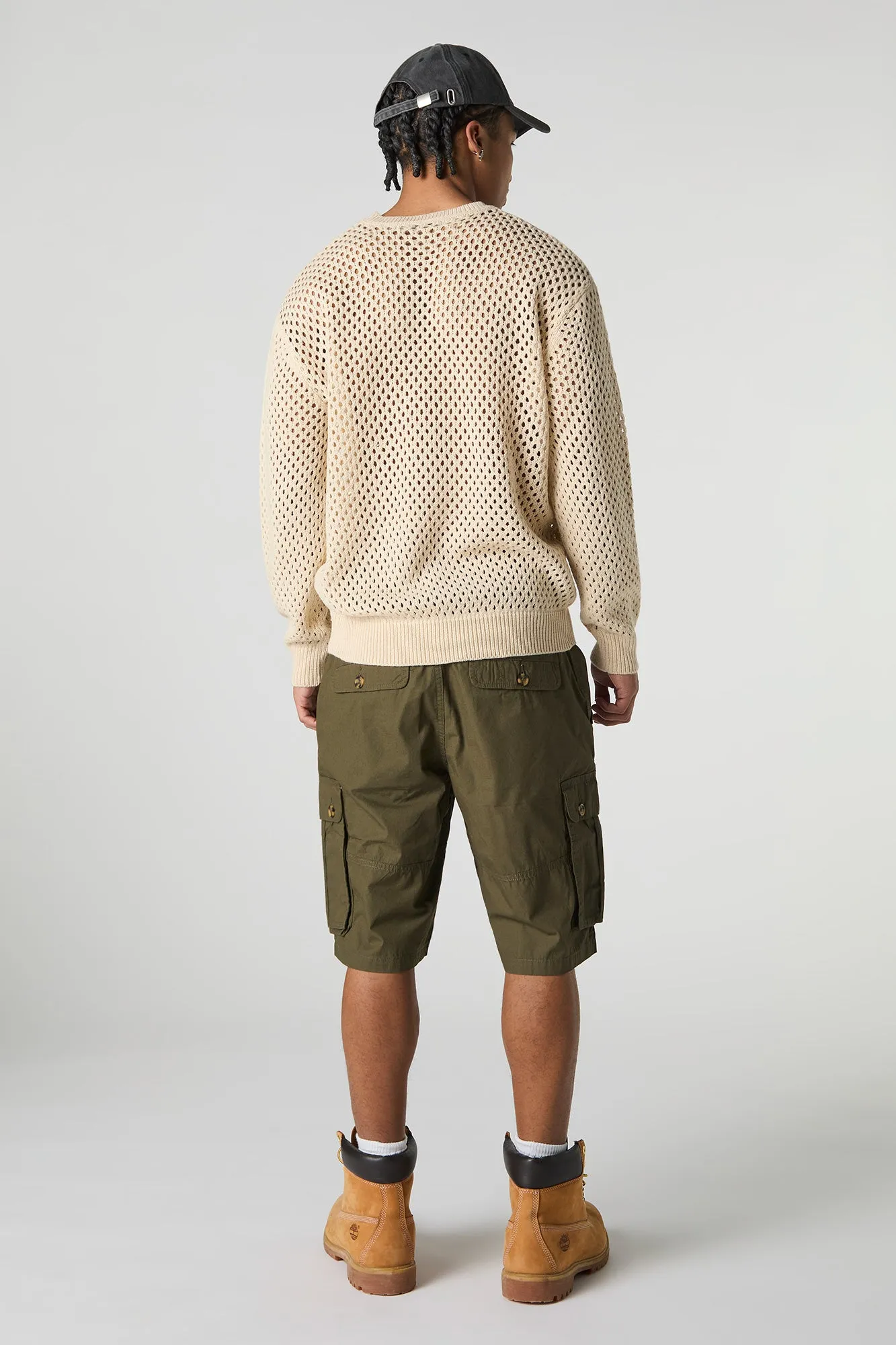 Short cargo long avec poches boutonnées
