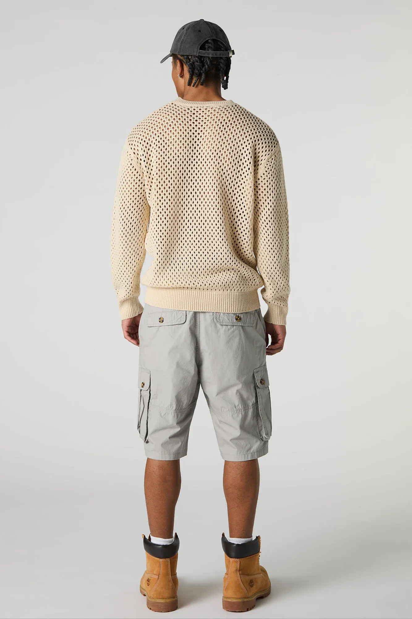 Short cargo long avec poches boutonnées