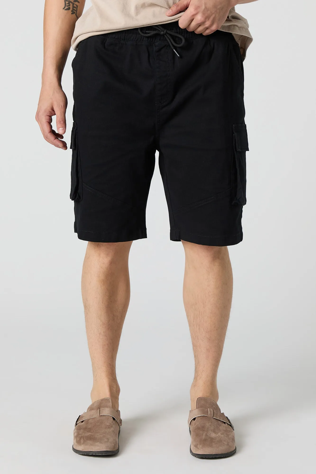 Short cargo à taille coulissante
