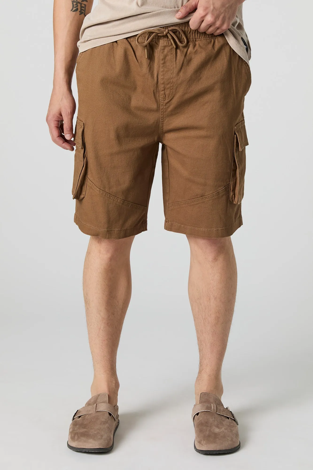 Short cargo à taille coulissante