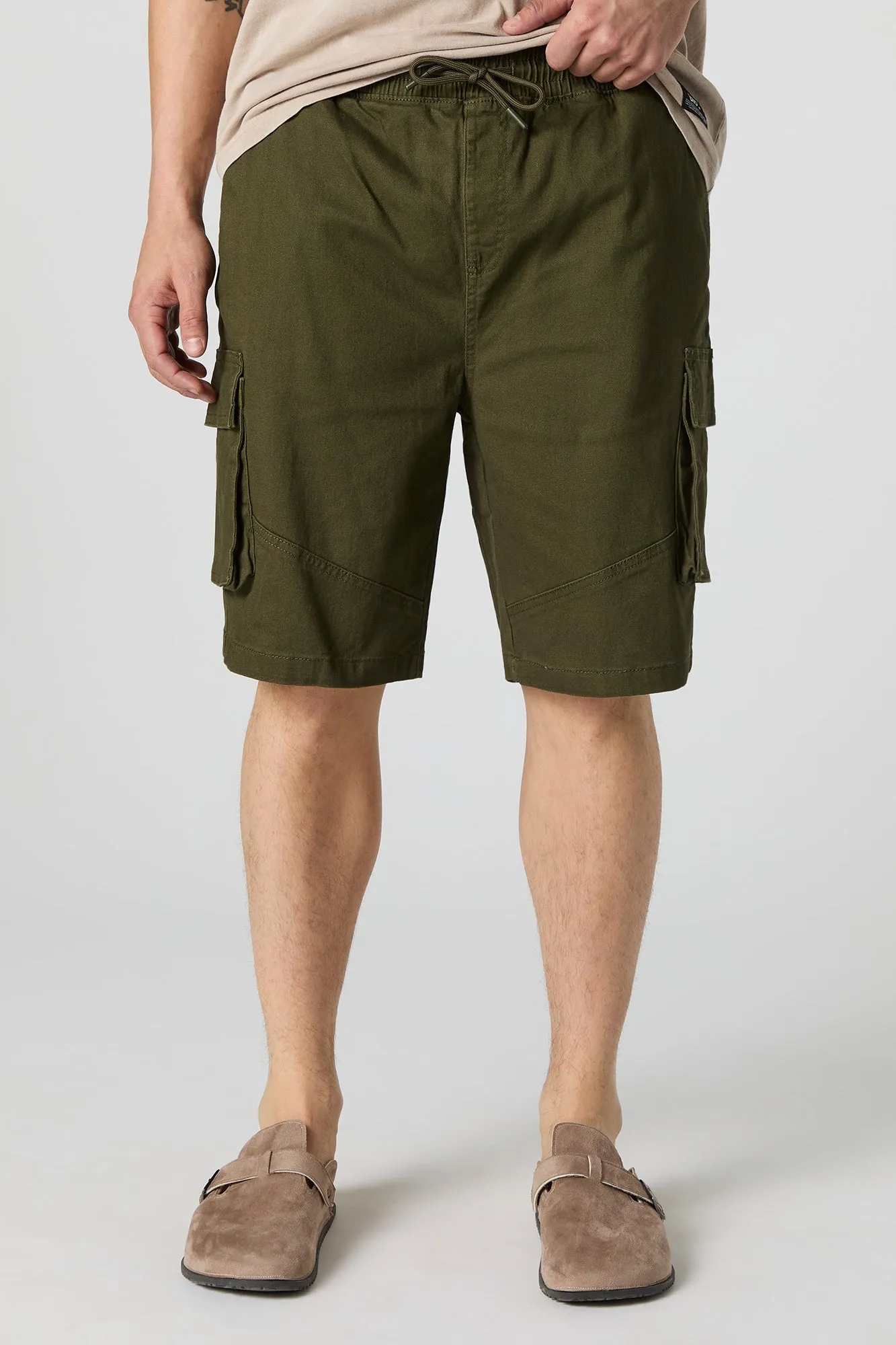Short cargo à taille coulissante