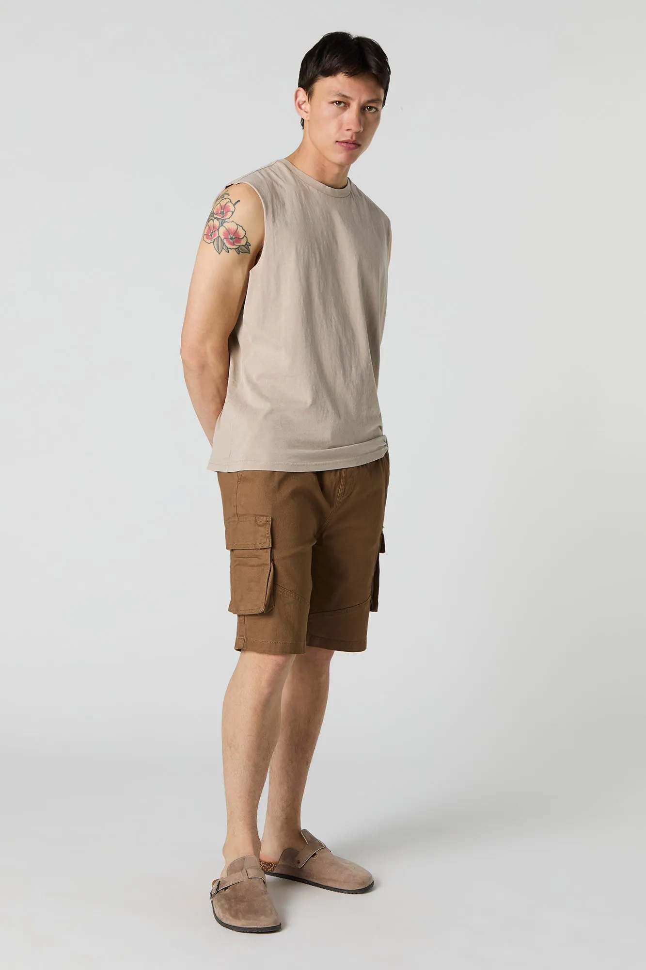 Short cargo à taille coulissante