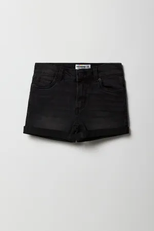 Short court mi-taille en denim pour fille