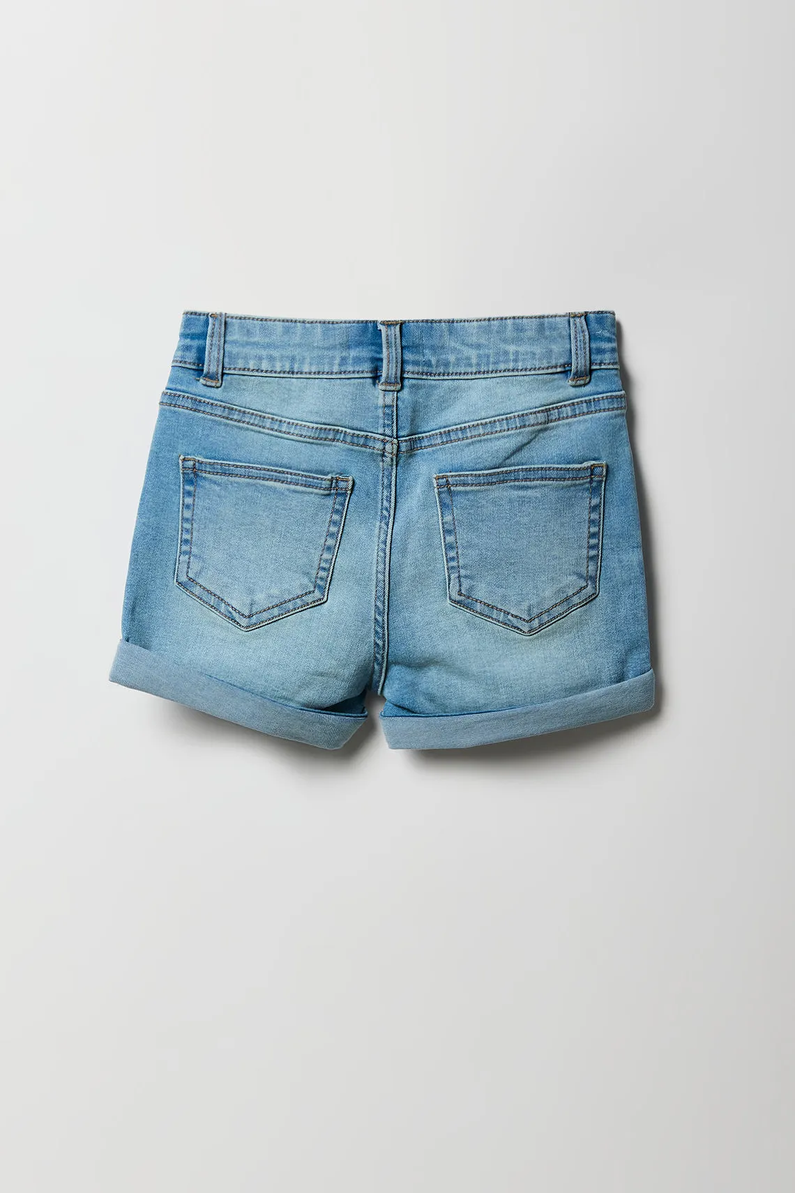 Short court mi-taille en denim pour fille