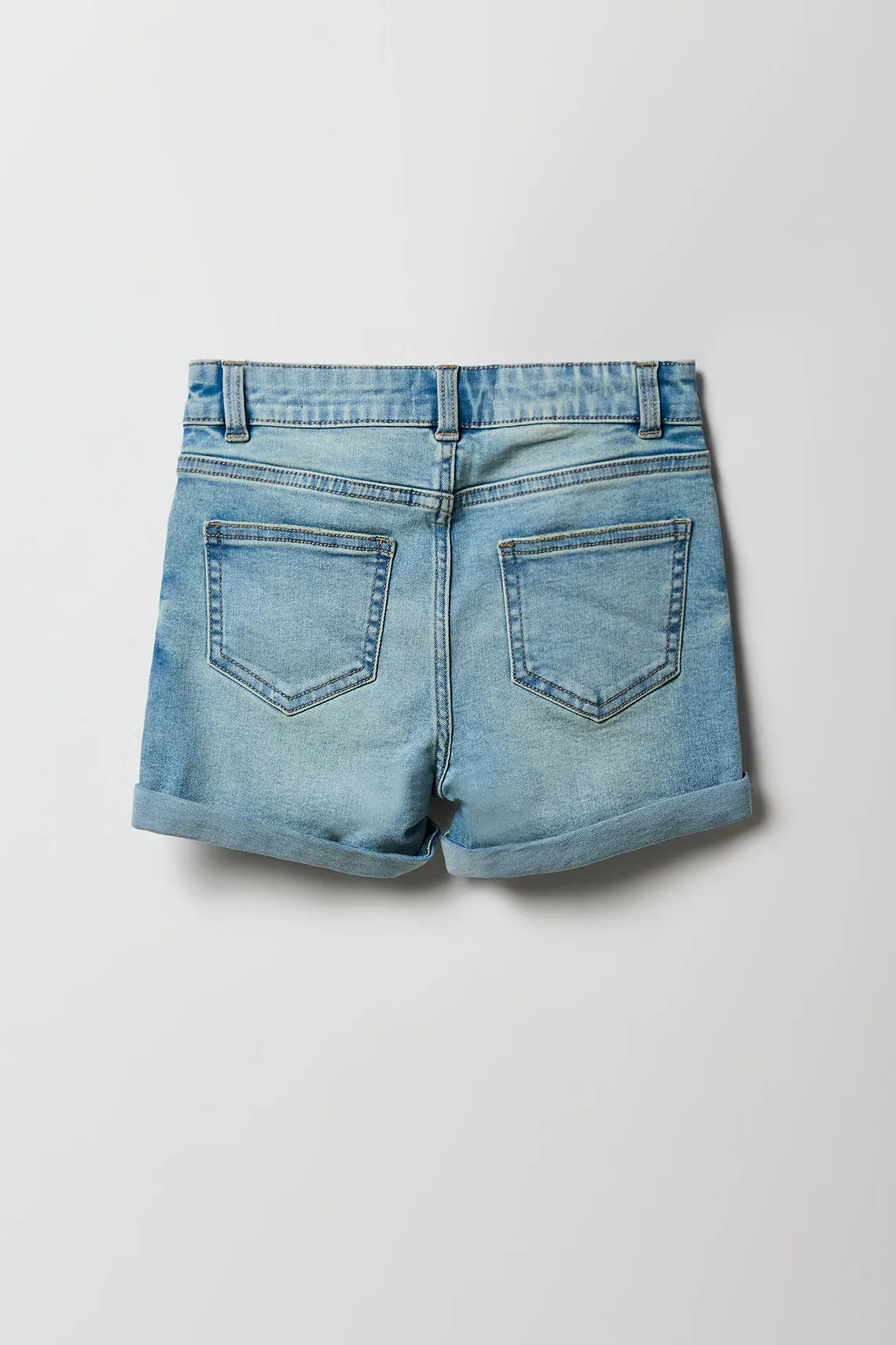 Short court mi-taille en denim pour fille
