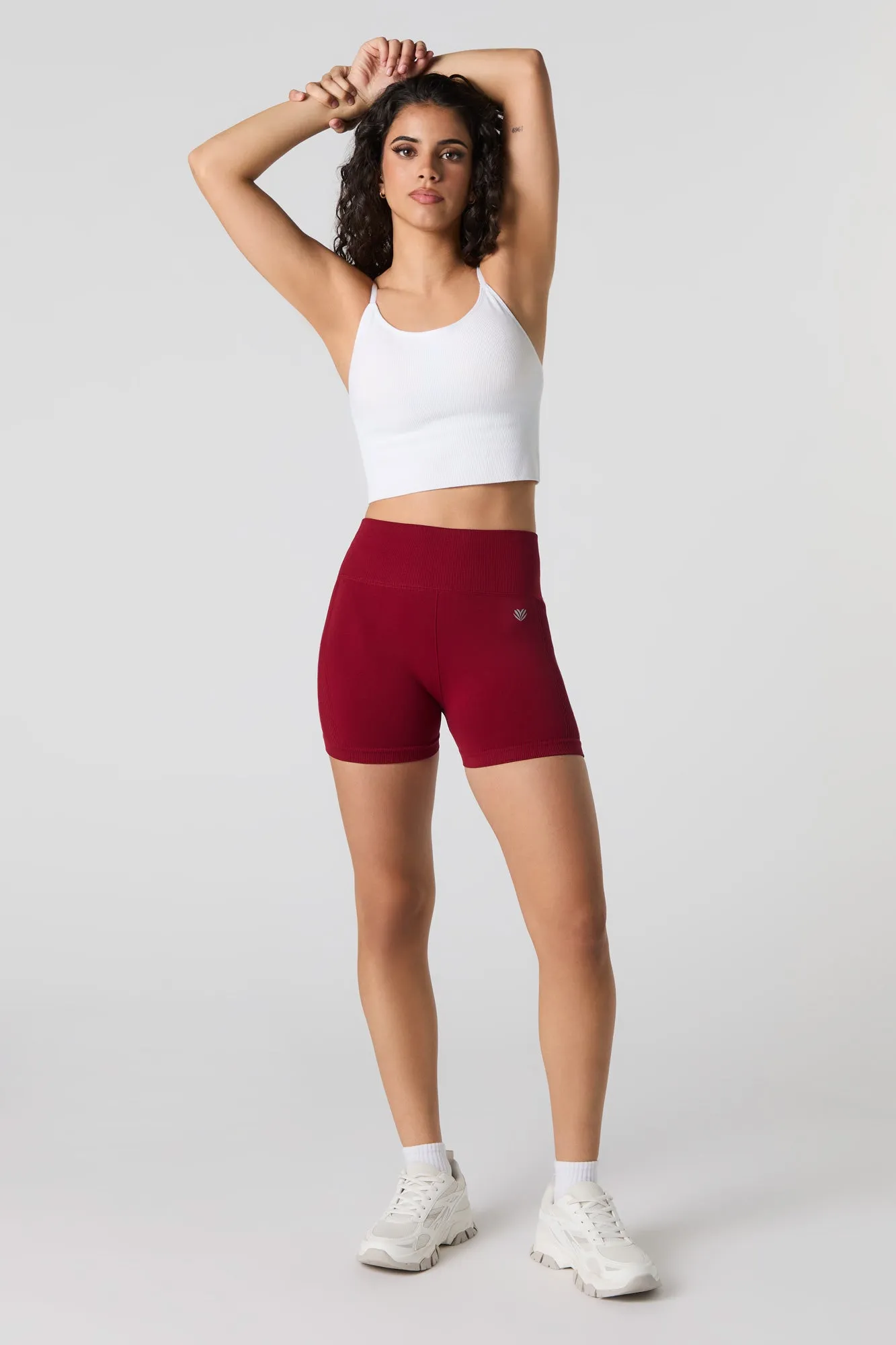 Short de cycliste sans couture à dos ruché