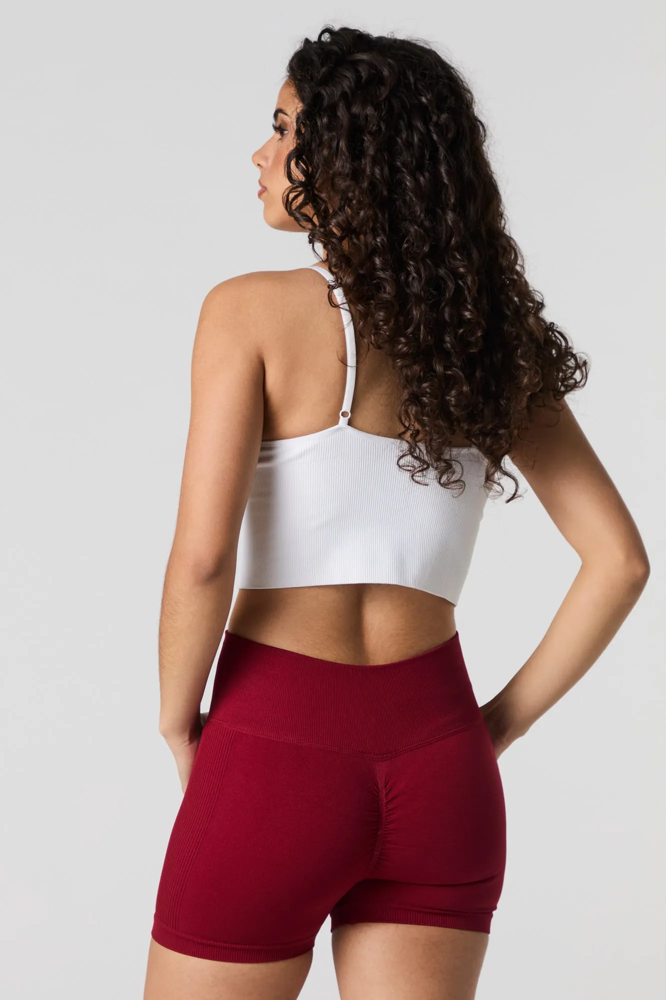 Short de cycliste sans couture à dos ruché