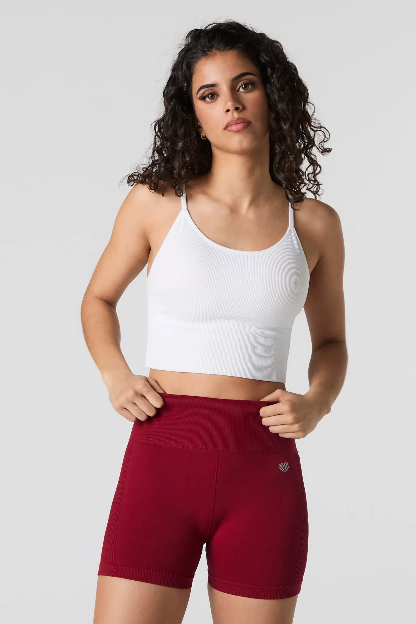Short de cycliste sans couture à dos ruché