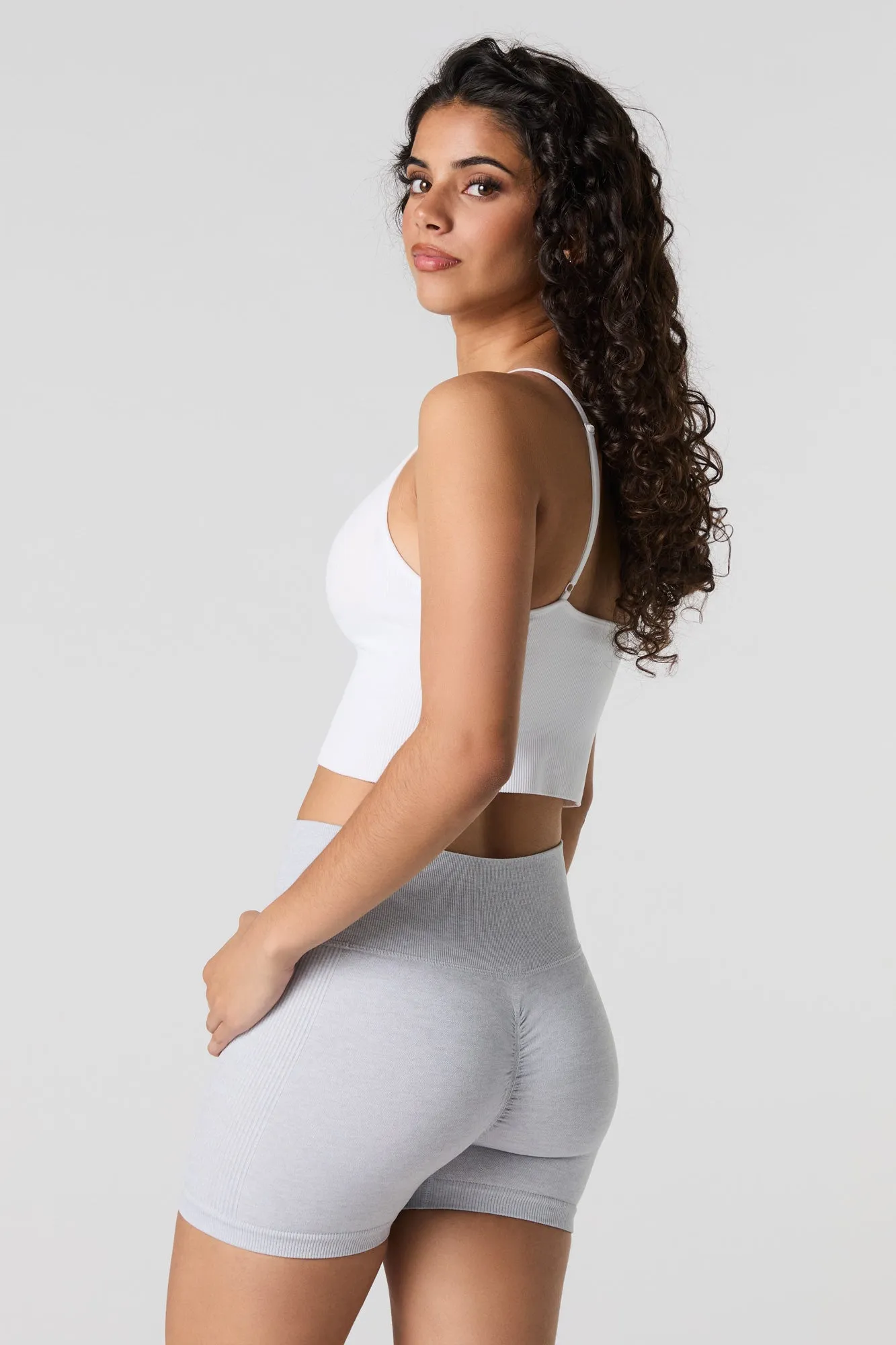Short de cycliste sans couture à dos ruché