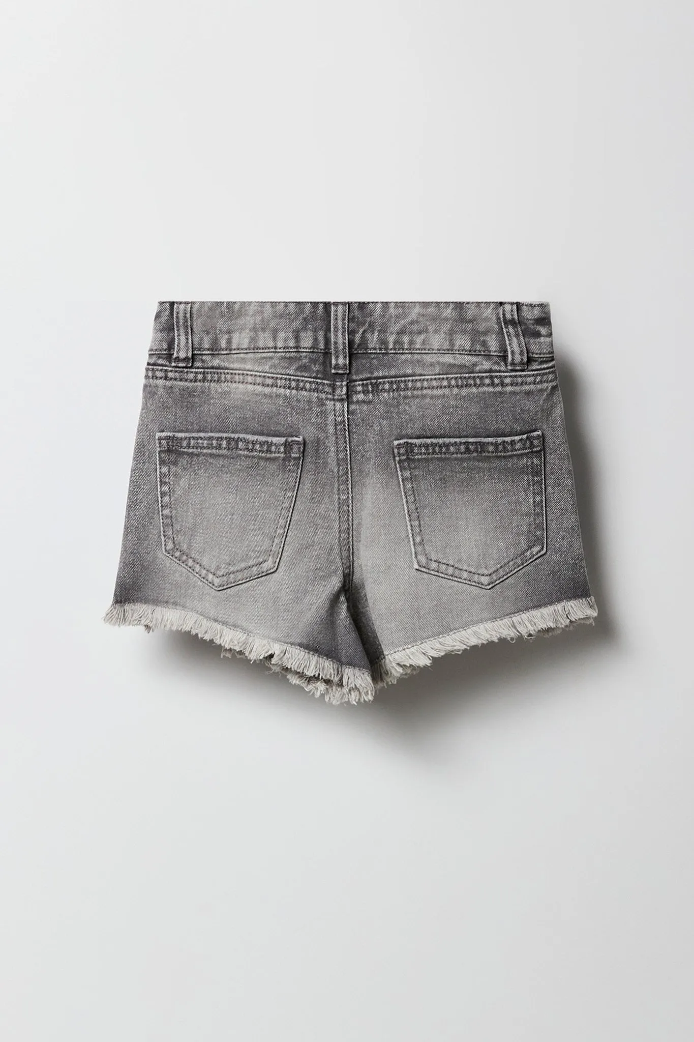 Short de plage d'aspect usé à taille haute pour fille
